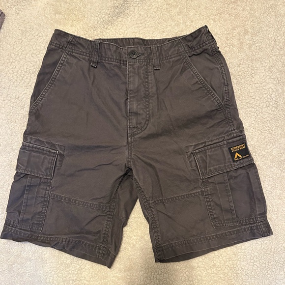 Superdry Dark Gray Cargo Shorts - Picture 1 of 5